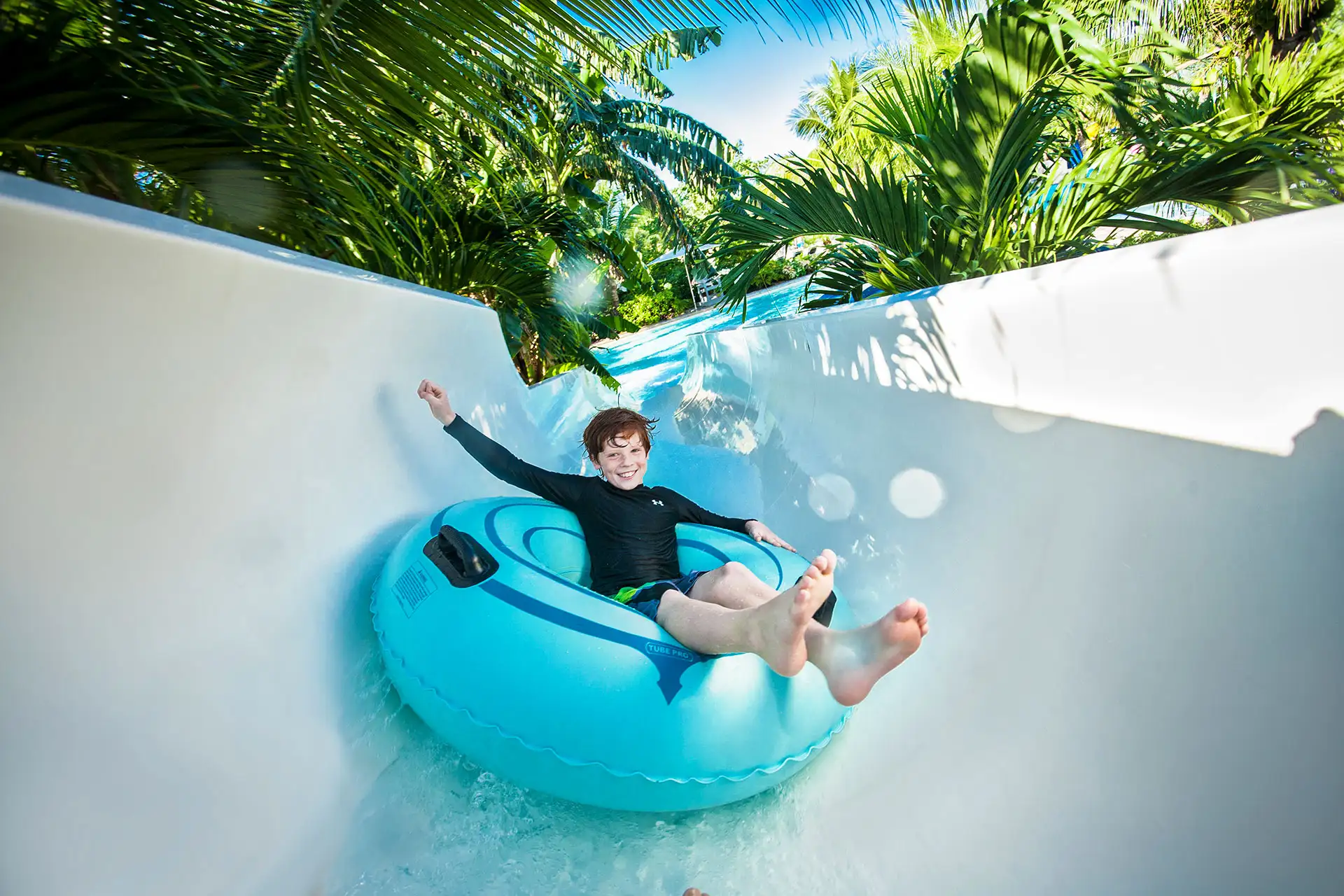 Boy on Waterslide at Beaches Turks and Caicos; Courtesy of Beaches Turks and Caicos