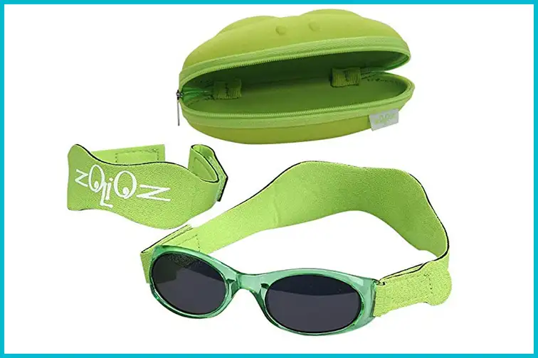 Tuga Baby/Toddler Sunglasses and Hardshell Case in Lime Green; Courtesy of Amazon
