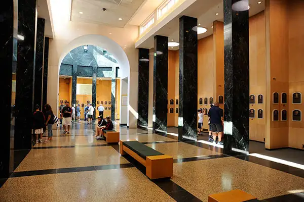 The Hall of Fame Plaque Gallery at the National Baseball Hall of Fame Museum in Cooperstown, New York.