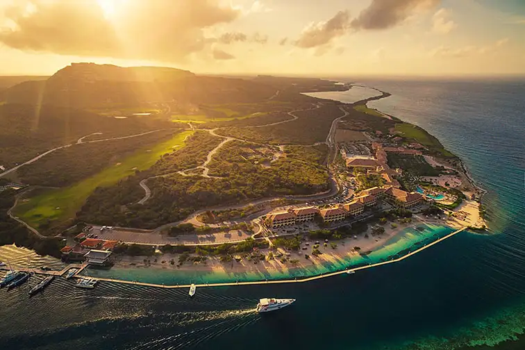 Aerial View of Santa Barbara Beach and Golf Resort in Curacao