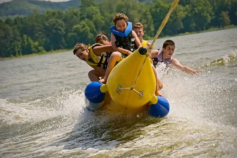 Banana Boating at Tyler Place Family Resort in Vermont