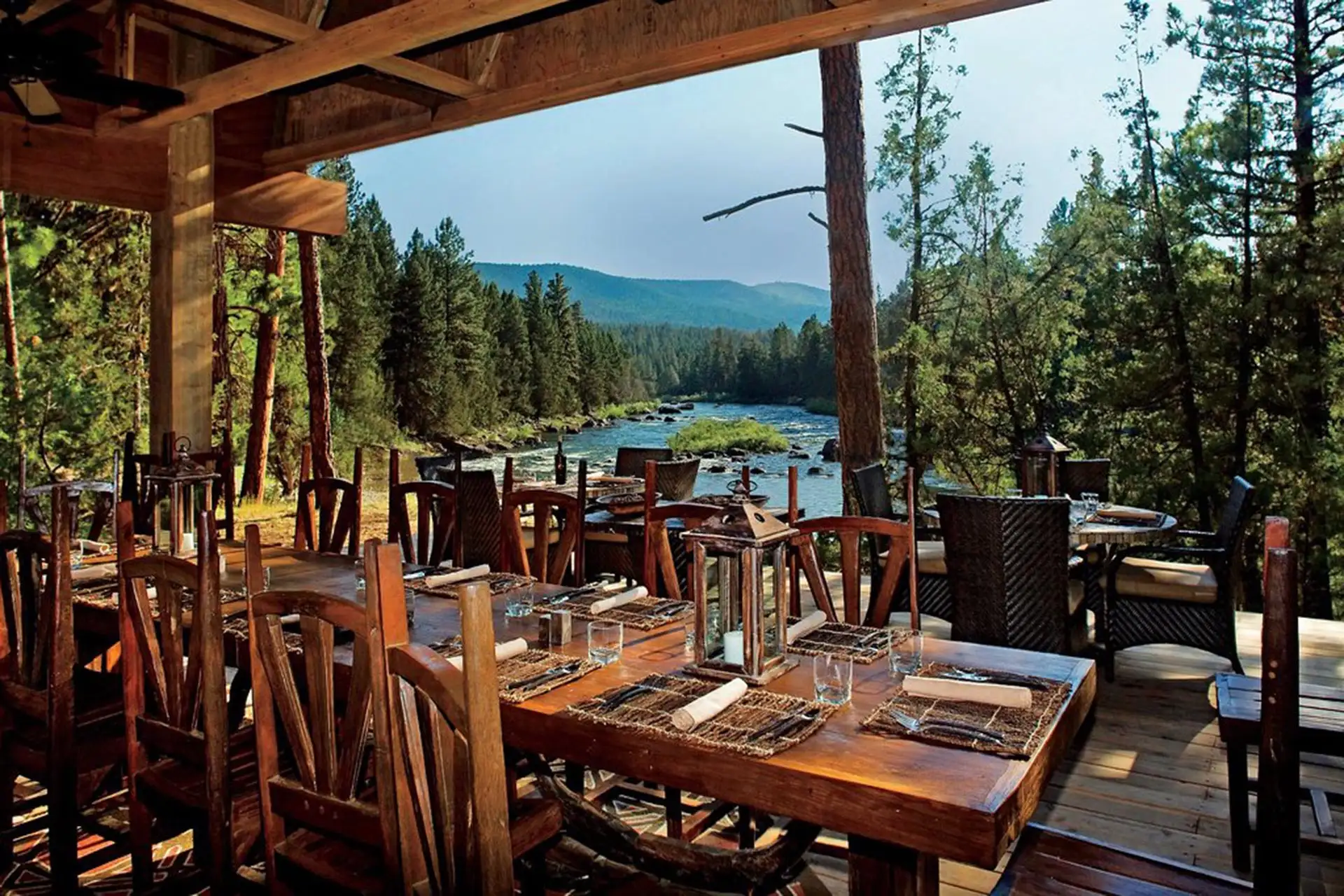 River Camp Dining Pavilion at The Resort at Paws Up in Montana