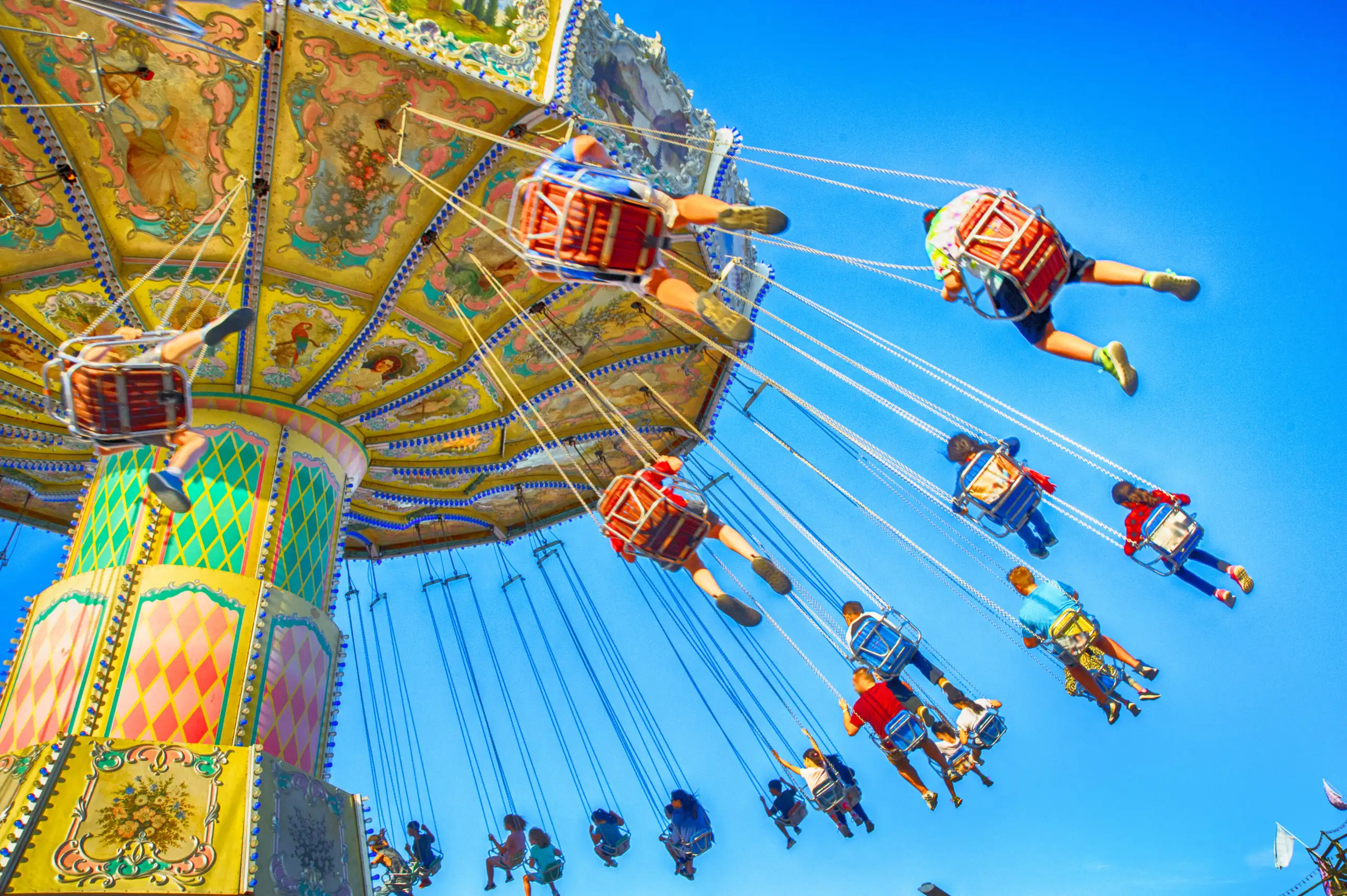 Swing ride at an amusement park