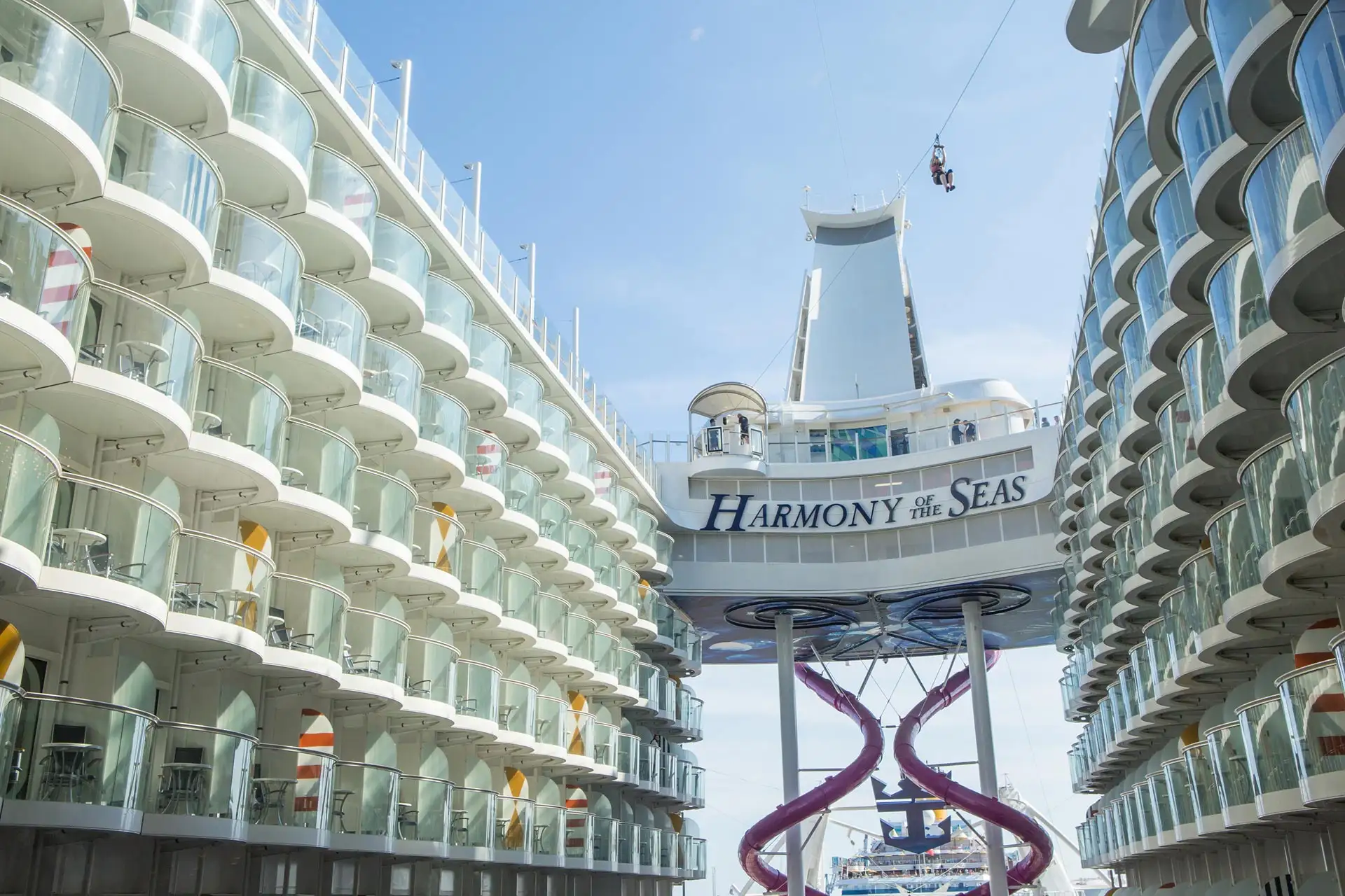 ZIpline on Royal Caribbean's Harmony, Oasis, Allure and Symphony of the Seas Ships