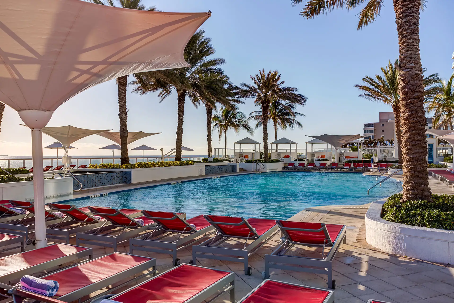 Pool at Hilton Fort Lauderdale Beach Resort; Courtesy of Hilton Fort Lauderdale Beach Resort