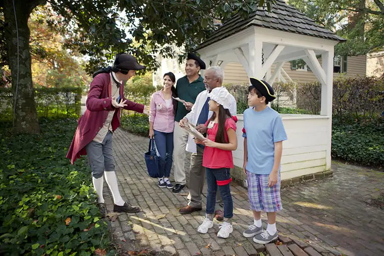 Family in Colonial Williamsburg in Virginia