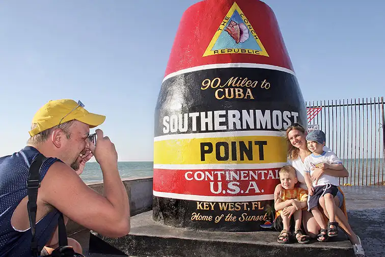 Family Photo at Southernmost Point in Key West, Florida