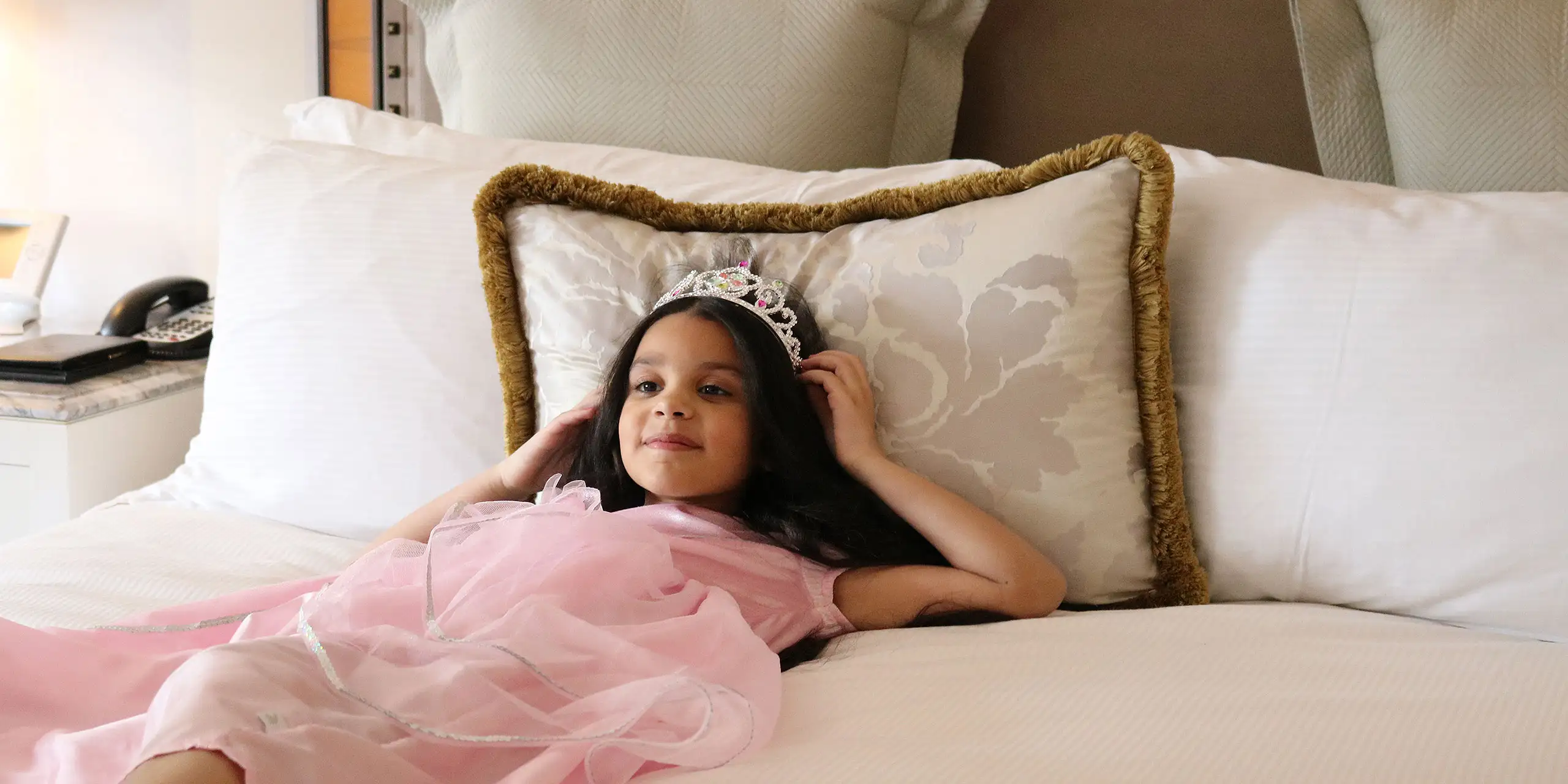 Little Girl Dressed as Princess at Lotte Palace in New York City; Courtesy of Lotte Palace