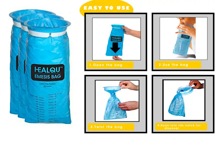 HEALQU Blue Emesis Bag; Courtesy of Amazon