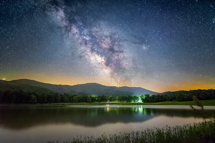 The Milky Way shining over Shenandoah National Park in Virginia within the Shenandoah Valley one summer night.; Courtesy of TempleNick/Shutterstock