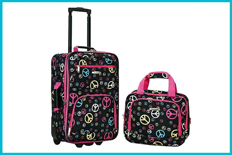 Children and teen's peace sign multicolor luggage