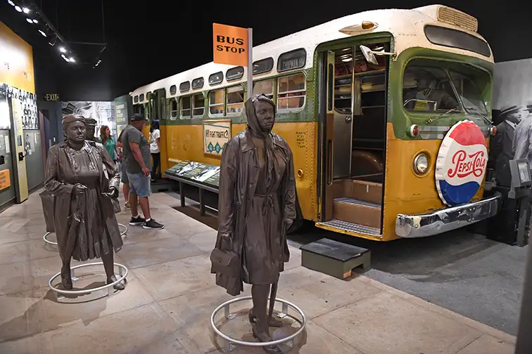 Bus display at Rosa Parks exhibit as part of the National Civil Rights Museum; Courtesy of Gino Santa Maria/Shutterstock