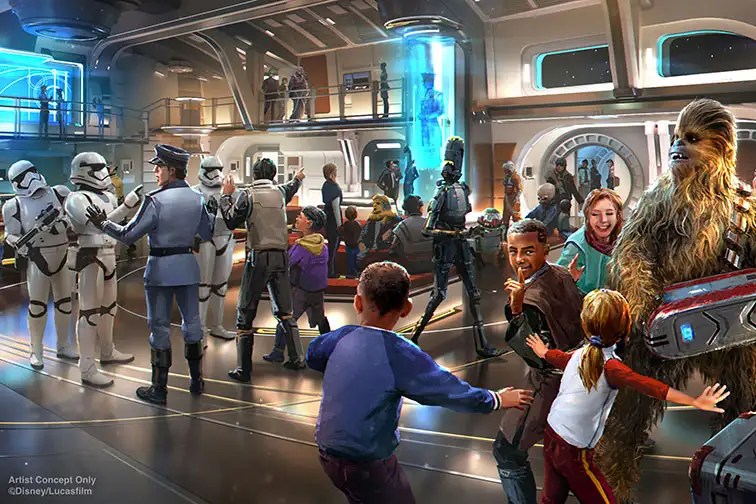 Rendering of Star Wars: Galactic Starcruiser at Disney