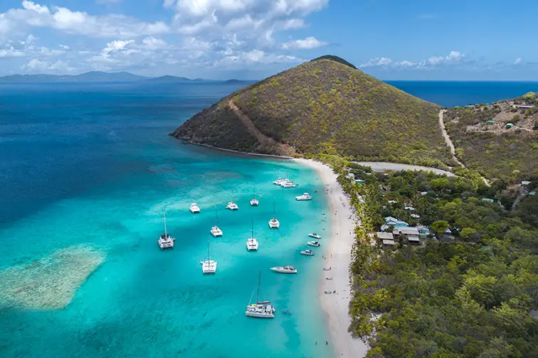 British Virgin Islands aerial Tortola ;Courtesy of Eric Rubens/Shutterstock