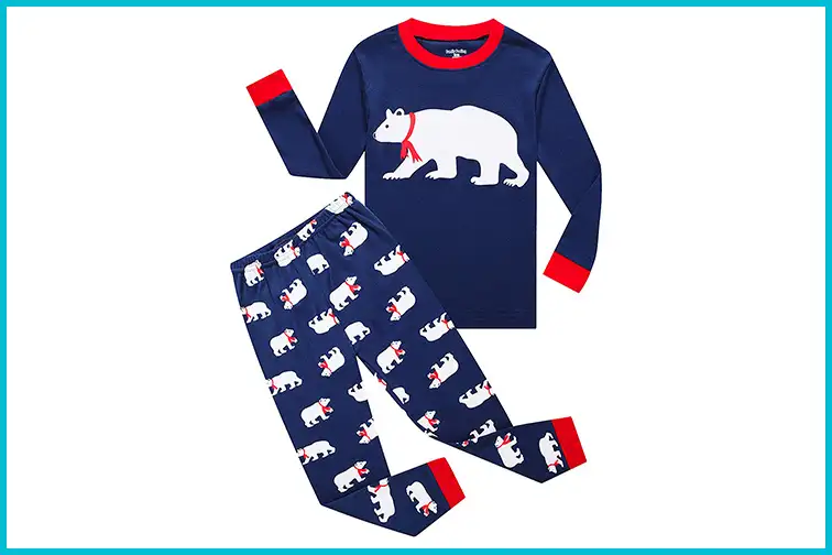 Family Feeling Christmas Bear Kids Christmas Pajamas Set; Courtesy of Amazon