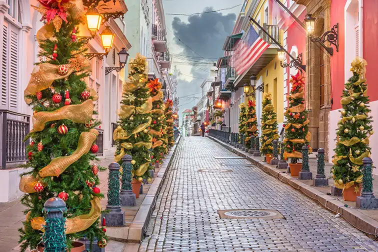 puerto rico decorated for the holidays; Courtesy of Sean Pavone /Shutterstock