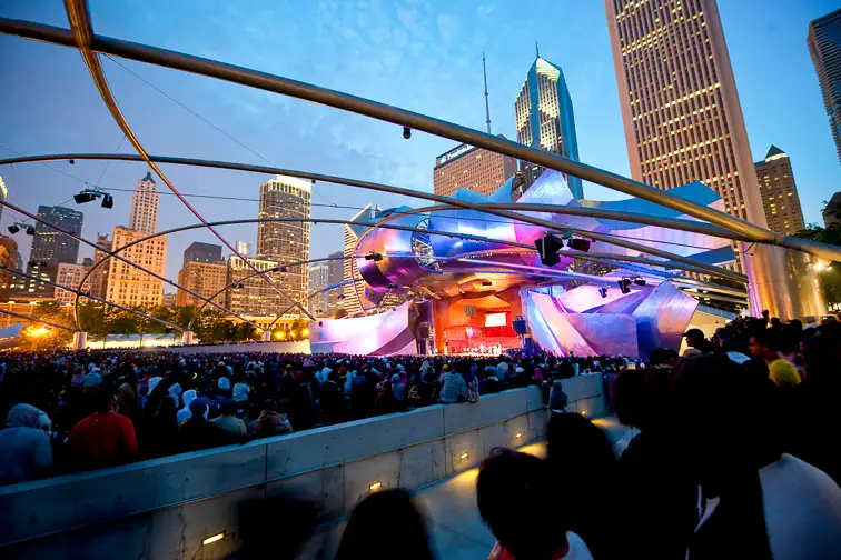 Take In a Free Concert or Movie at Jay Pritzker Pavilion	;	Courtesy of Choose Chicago		