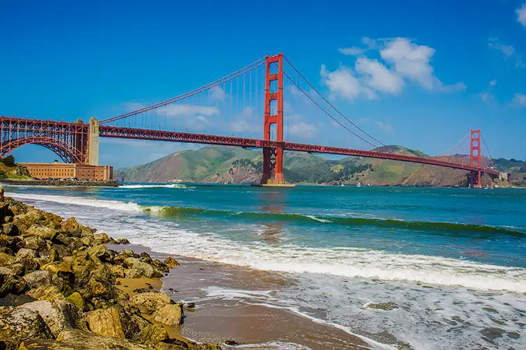 Crissy Field Beach, San Francisco; Courtesy of Aeypix/Shutterstock