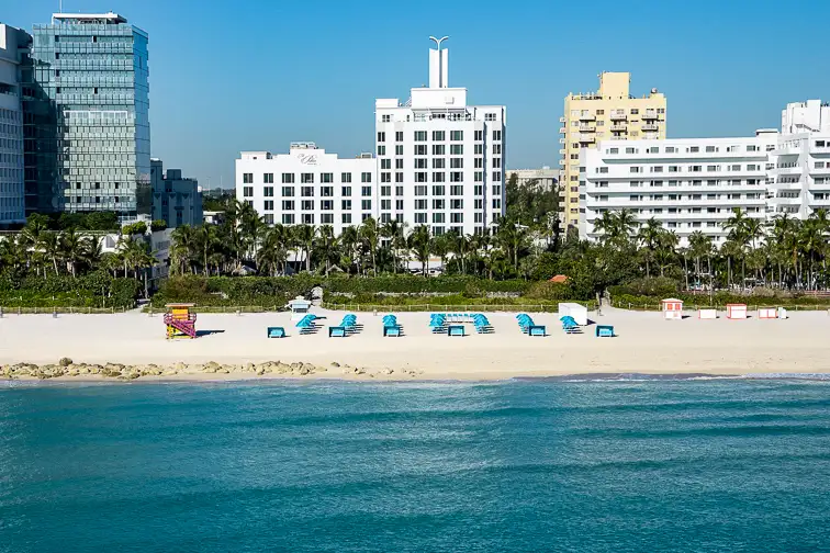 The Palms Hotel and Spa beach front; Courtesy of The Palms Hotel and Spa