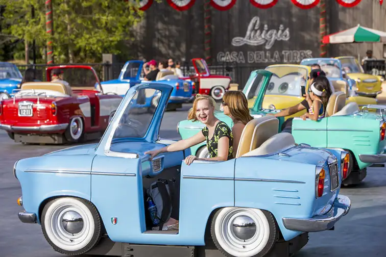 Luigi’s Rollickin’ Roadsters in Disneyland; Courtesy Disney