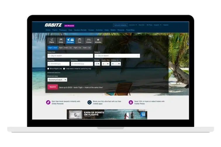 orbitz.com screenshot