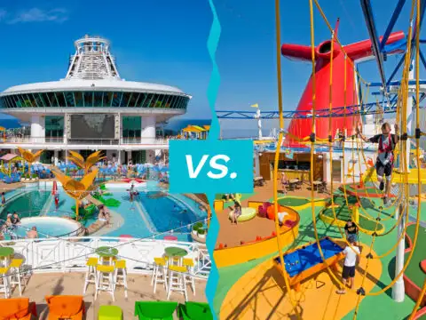 lido decks for royal caribbean and carnival cruise ships; Courtesy of Royal Caribbean and Carnival