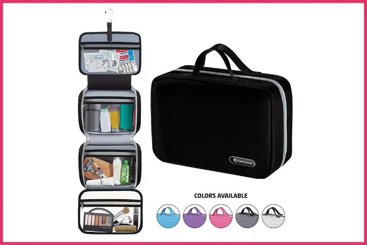 Hanging Travel Toiletry Bag and Shower Organizer Kit