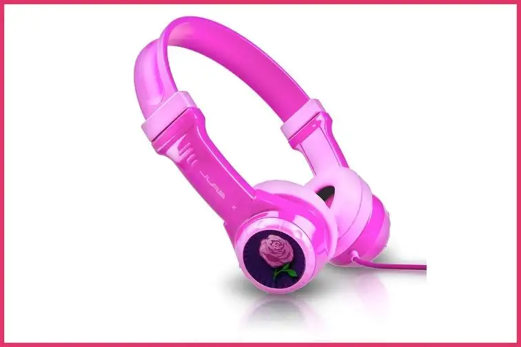 JBuddies Headphones in pink with rose 