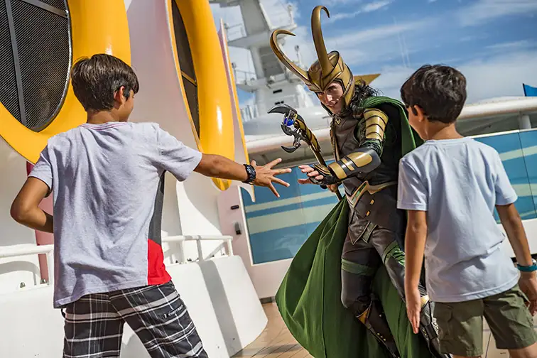 Marvel day at sea character encounters; Courtesy Disney