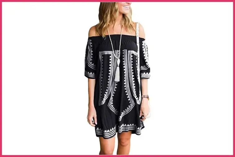 Bohemian Off The Shoulder Beach Cover Up