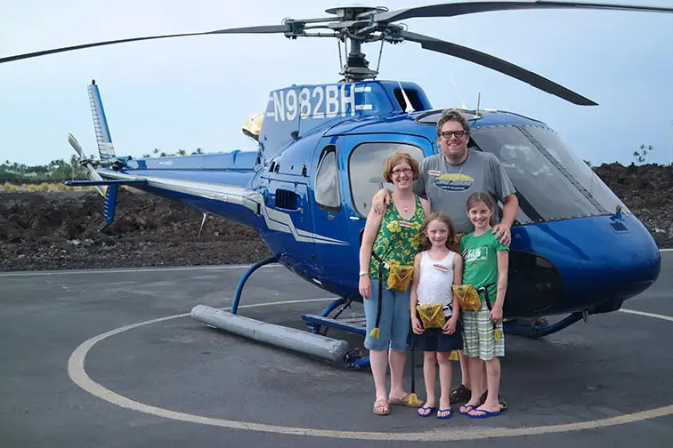Family in Front of Helicopter; Courtesy of Jeff Bogle 