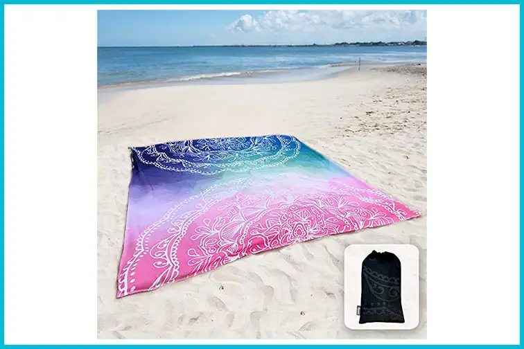 Sunlit beach blanket; Courtesy of Amazon