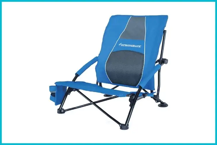 Strongback Low Gravity Beach Chair with Built-in Lumbar Support