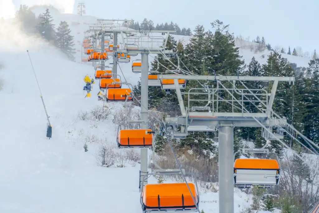 Ski lifts over Park City Ski Resort