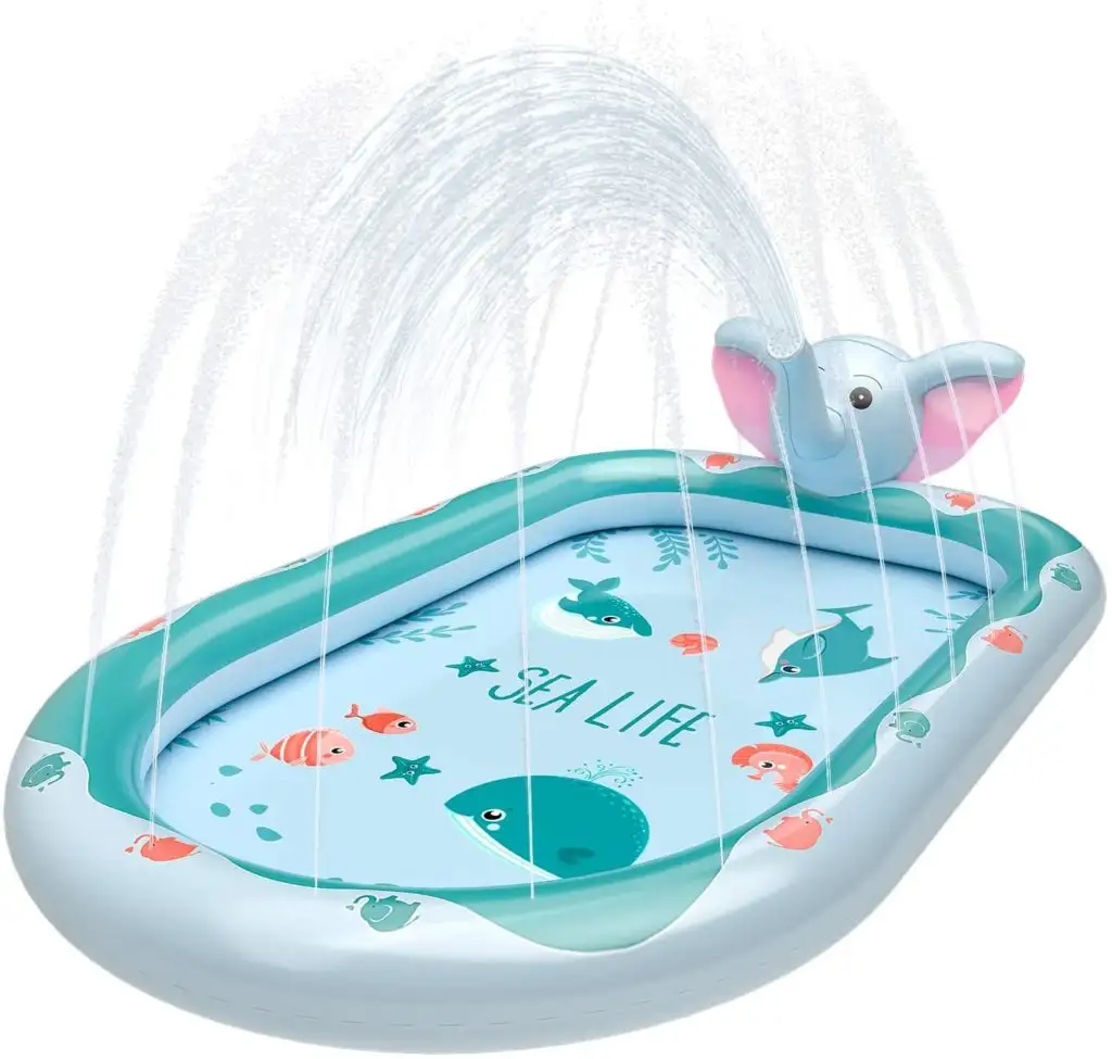 SEAMAZ Inflatable Sprinkler Pool for Kids