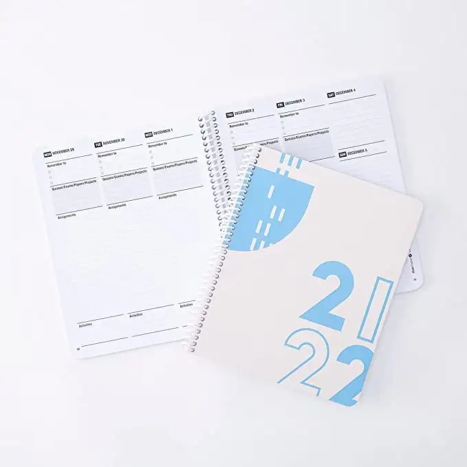 Front cover and inside pages of the Class Tracker Academic Planner