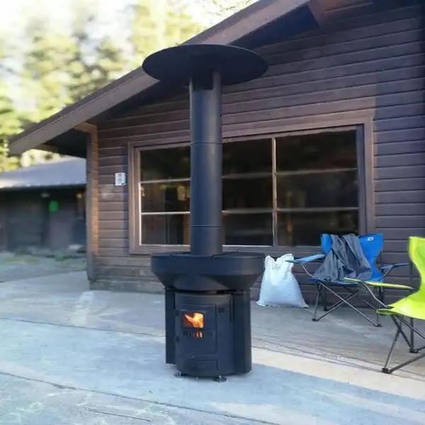 Q-Flame 79 in. 106,000 BTU Wood Pellet Outdoor Heater