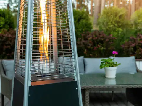 Outdoor heater on patio