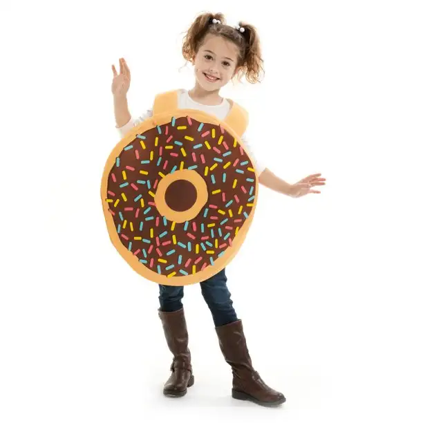 Child wearing frosted donut costume