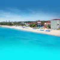 Seaside view of the Breezes Resort & Spa in the Bahamas