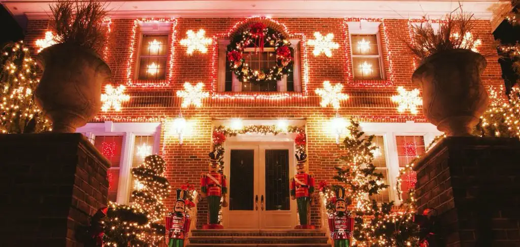 House illuminated for Dyker Heights Christmas Lights