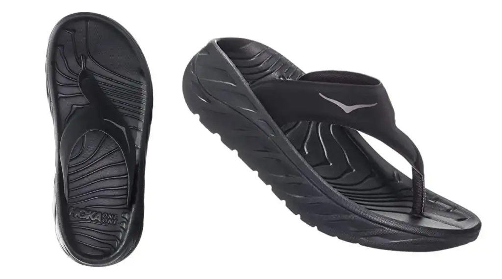 Two views of the Hoka One One Women's Ora Recovery Flip Sandals